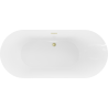 Mexen Roxy vrijstaand bad 180 x 85 cm, wit, overloop goud geborsteld - 51201808500-55