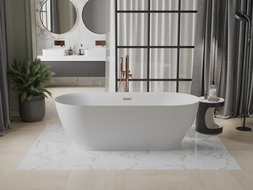 Mexen Roxy freistehende Badewanne 180 x 85 cm, Weiß, Abfluss roségold - 51201808500-60