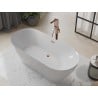Mexen Roxy freistehende Badewanne 180 x 85 cm, Weiß, Abfluss roségold - 51201808500-60