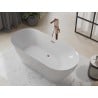 Mexen Roxy baignoire autoportante 180 x 85 cm, blanche, trop-plein en cuivre brossé - 51201808500-65