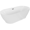 Mexen Roxy freistehende Badewanne 180 x 85 cm, Weiß, mit schwarzem Überlauf - 51201808500-70