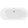 Mexen Roxy freistehende Badewanne 180 x 85 cm, weiß, Überlauf Gun Metal - 51201808500-95