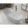 Mexen Roxy freistehende Badewanne 180 x 85 cm, weiß, Überlauf Gun Metal - 51201808500-95
