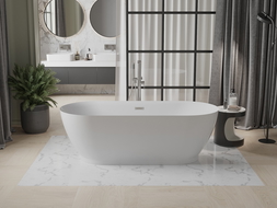 Mexen Roxy baignoire autoportante 180 x 85 cm, blanche, bonde en nickel brossé - 51201808500-97
