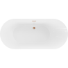 Mexen Roxy vrijstaande badkuip 180 x 85 cm, wit, geborsteld koper overloop - 51201808500-65