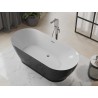 Mexen Roxy vabas seisev vann 180 x 85 cm, valge/must, kroom ülevool - 51201808575-01