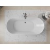 Mexen Roxy vabas seisev vann 180 x 85 cm, valge/must, kroom ülevool - 51201808575-01