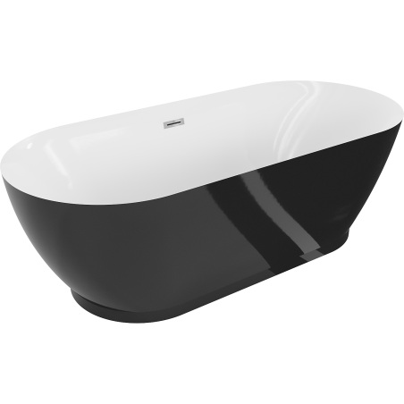Mexen Roxy freestanding bathtub 180 x 85 cm, white/black, chrome overflow - 51201808575-01