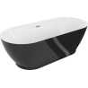 Mexen Roxy baignoire autoportante 180 x 85 cm, blanc/noir, trop-plein chromé - 51201808575-01