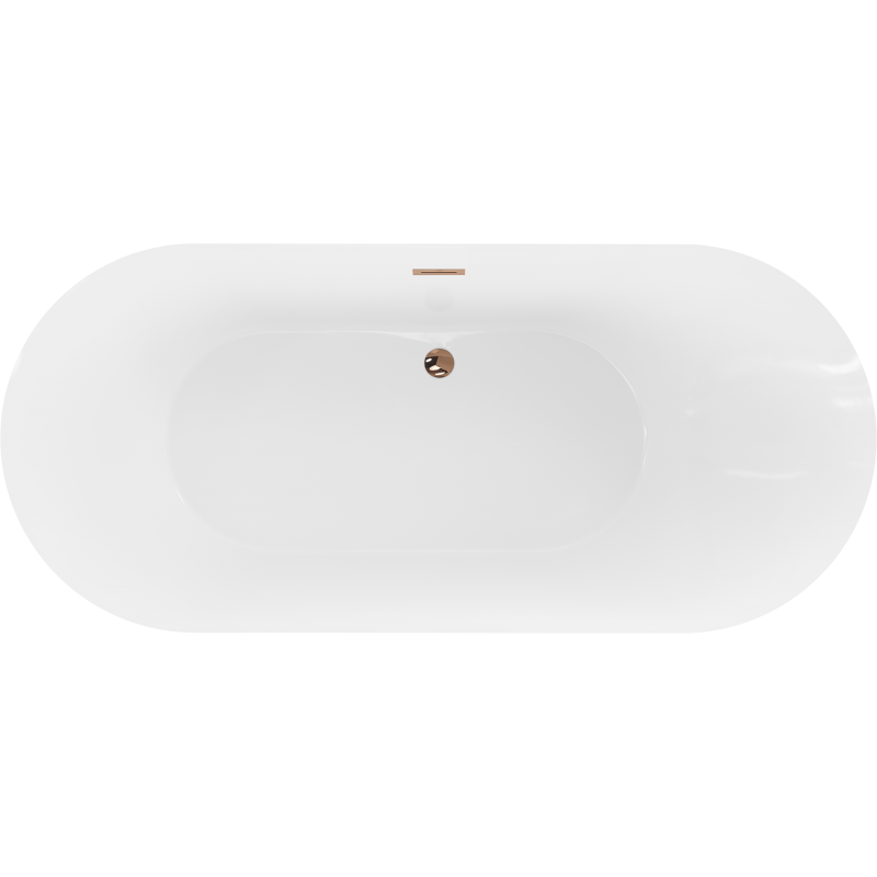 Mexen Roxy freestanding bath 180 x 85 cm, white/black, overflow rose gold - 51201808575-60