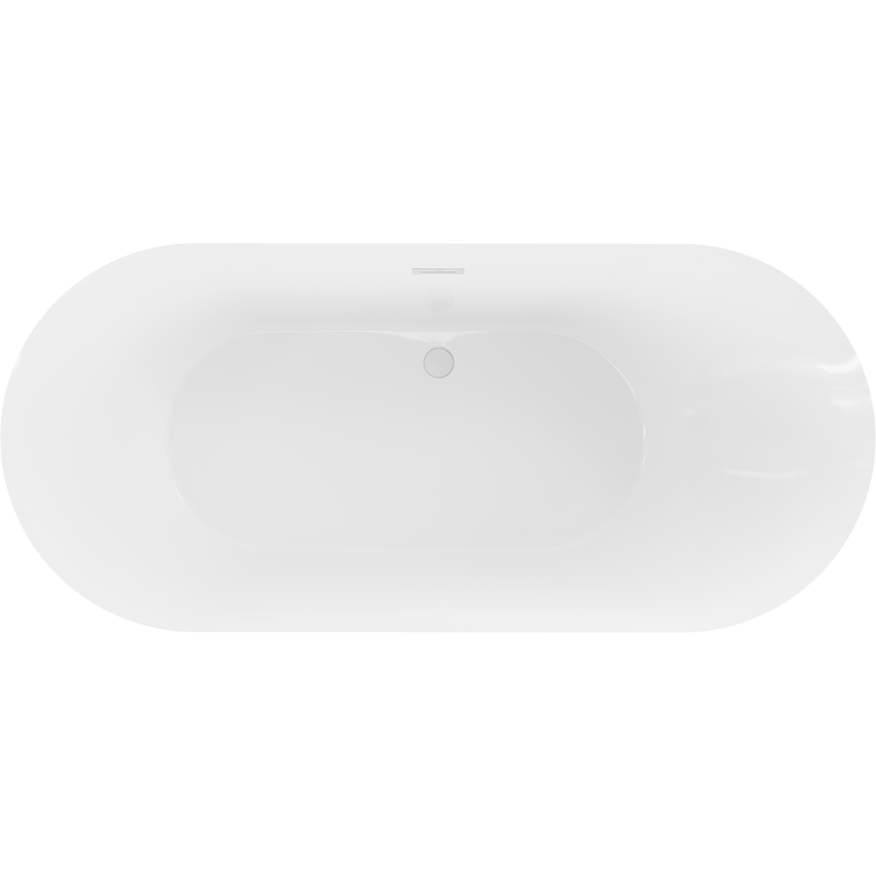 Mexen Roxy vasca da bagno freestanding 180 x 85 cm, bianca/nera, troppopieno bianco - 51201808575-20