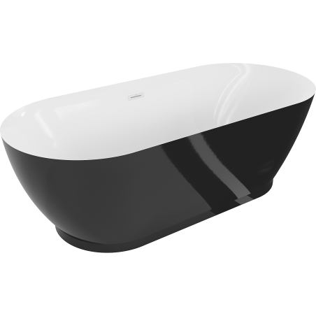 Mexen Roxy freestanding bath 180 x 85 cm, white/black, white overflow - 51201808575-20