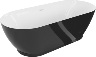 Mexen Roxy prostoječa kad 180 x 85 cm, bela/črna, bel preliv - 51201808575-20