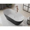 Mexen Roxy freestanding bath 180 x 85 cm, white/black, brushed copper overflow - 51201808575-65