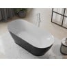 Mexen Roxy freestanding bath 180 x 85 cm, white/black, white overflow - 51201808575-20