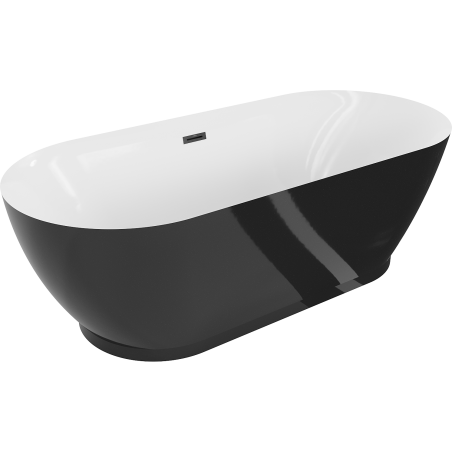 Mexen Roxy freestanding bathtub 180 x 85 cm, white/black, black overflow - 51201808575-70