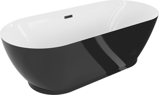 Mexen Roxy Fräistouend Buedbidden 180 x 85 cm, wäiss/schwaarz, Iwwerlaf schwaarz - 51201808575-70