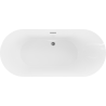 Mexen Roxy freistehende Badewanne 180 x 85 cm, weiß/schwarz, brushed gun gray - 51201808575-66