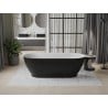 Mexen Roxy freestanding bath 180 x 85 cm, white/black, white overflow - 51201808575-20