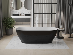 Mexen Roxy freistehende Badewanne 180 x 85 cm, weiß/schwarz, weißer Überlauf - 51201808575-20