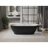 Mexen Roxy Badewanne freistehend 180 x 85 cm, weiß/schwarz, Überlauf chrom - 51201808575-01
