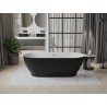 Mexen Roxy vabas seisev vann 180 x 85 cm, valge/must, kroom ülevool - 51201808575-01