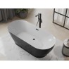 Mexen Roxy eraldiseisev vann 180 x 85 cm, valge/must, must ülevool - 51201808575-70