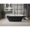 Mexen Roxy wanna wolnostojąca 180 x 85 cm, biała/czarna, przelew gun gray szczotkowany - 51201808575-66
