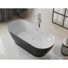 Mexen Roxy freestanding bathtub 180 x 85 cm, white/black, brushed nickel overflow - 51201808575-97