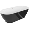 Mexen Roxy freestanding bathtub 180 x 85 cm, white/black, brushed nickel overflow - 51201808575-97