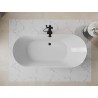 Mexen Roxy eraldiseisev vann 180 x 85 cm, valge/must, must ülevool - 51201808575-70