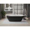Mexen Roxy freestanding bathtub 180 x 85 cm, white/black, brushed nickel overflow - 51201808575-97