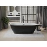 Mexen Roxy eraldiseisev vann 180 x 85 cm, valge/must, must ülevool - 51201808575-70