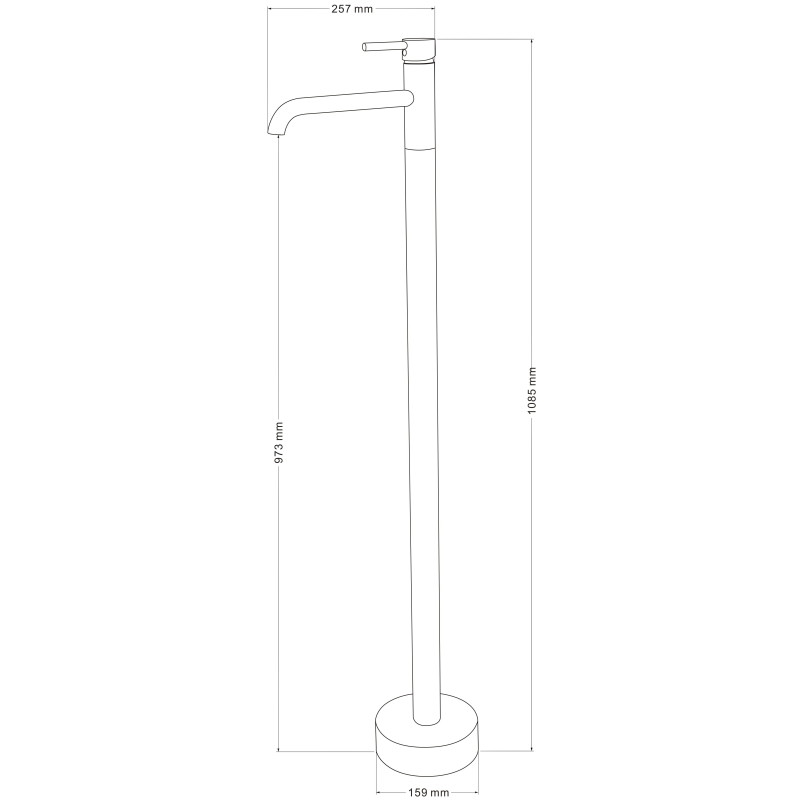 Mexen Rumba robinet de lavabo autoportant, doré - 73534-50