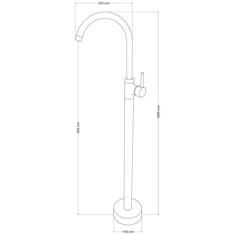 Mexen Alma freestanding washbasin faucet, chrome - 75034-00