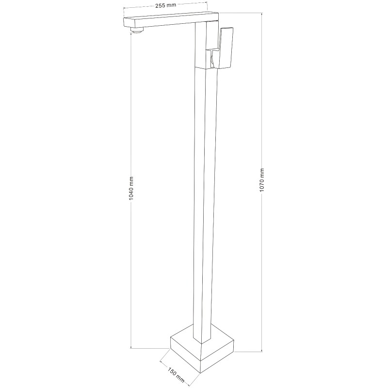 Mexen Urano grifo de lavabo independiente, negro - 75234-70
