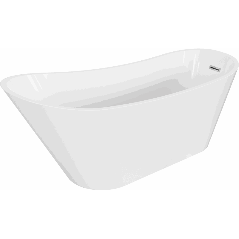 Mexen Alta vrijstaande badkuip 170 x 75 cm, wit, chroom overloop - 52141707500-01