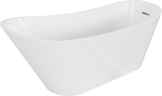 Mexen Alta freistehende Badewanne 170 x 75 cm, weiß, mit Überlauf aus Chrom - 52141707500-01