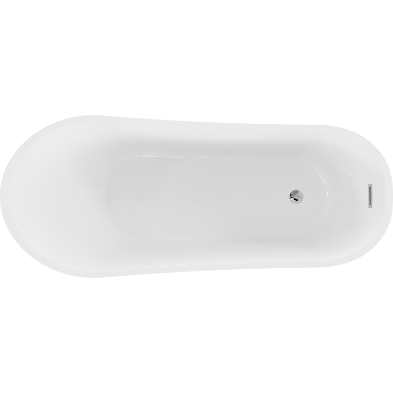 Mexen Alta vapaasti seisova kylpyamme 170 x 75 cm, valkoinen, kromiläpivienti - 52141707500-01