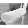 Mexen Alta freistehende Badewanne 170 x 75 cm, weiß, mit Überlauf aus Chrom - 52141707500-01