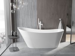 Mexen Alta freistehende Badewanne 170 x 75 cm, weiß, mit weißem Überlauf - 52141707500-20