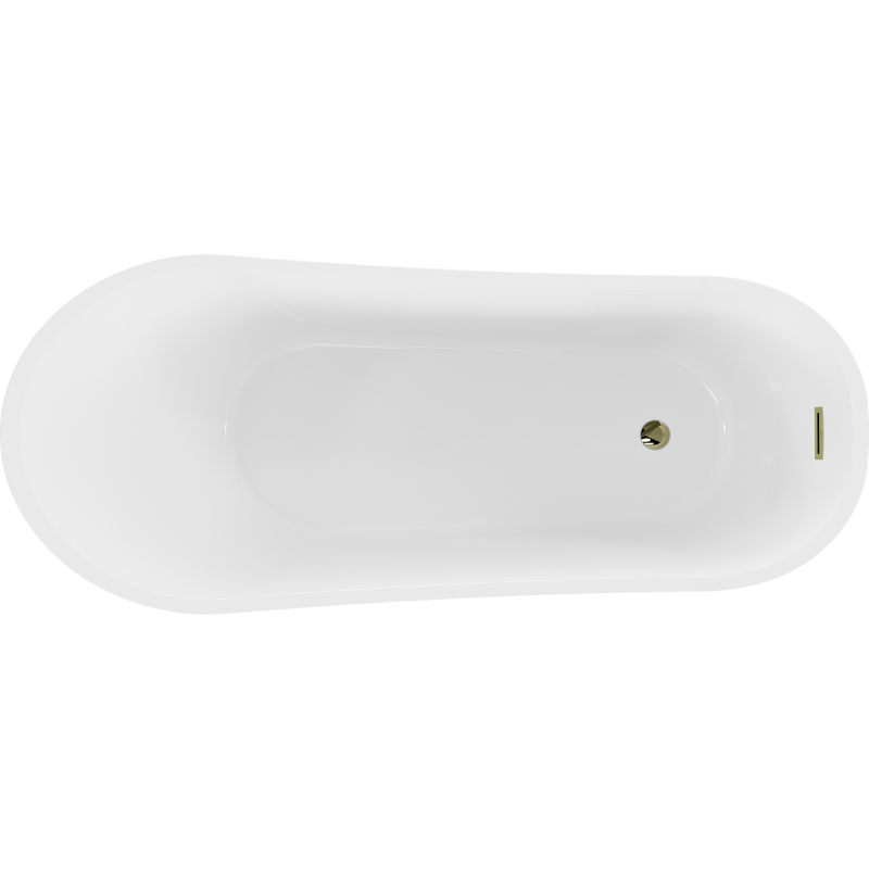 Mexen Alta freestanding bathtub 170 x 75 cm, white, gold overflow - 52141707500-50