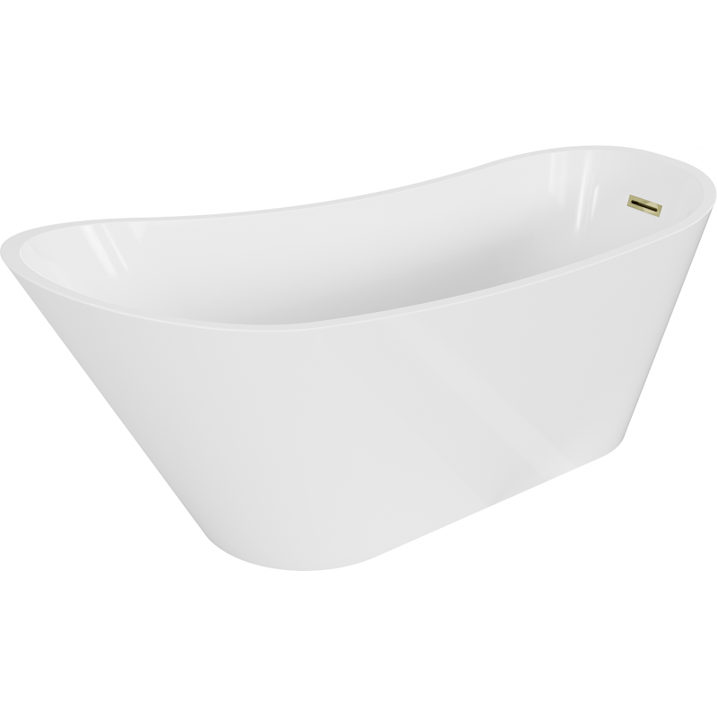 Mexen Alta vrijstaande badkuip 170 x 75 cm, wit, gouden overloop - 52141707500-50