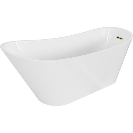 Mexen Alta freistehende Badewanne 170 x 75 cm, weiß, mit Überlauf in Gold - 52141707500-50