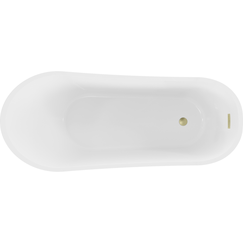 Mexen Alta freestanding bath 170 x 75 cm, white, brushed gold overflow - 52141707500-55