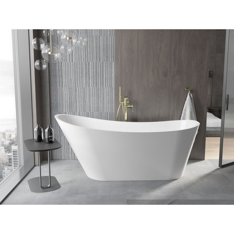Mexen Alta baignoire autoportante 170 x 75 cm, blanche, trop-plein doré brossé - 52141707500-55