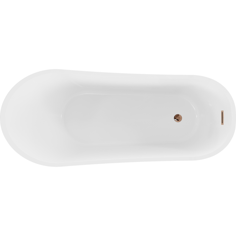 Mexen Alta bañera exenta 170 x 75 cm, blanca, rebosadero oro rosa - 52141707500-60