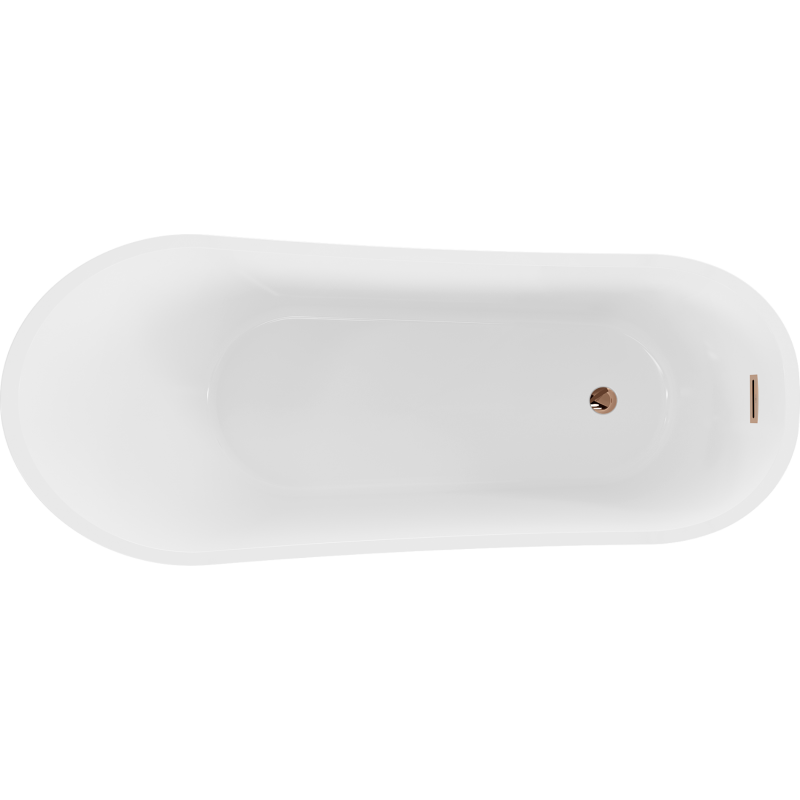 Mexen Alta Freestanding Bath 170 x 75 cm, White, Overflow Rose Gold - 52141707500-60