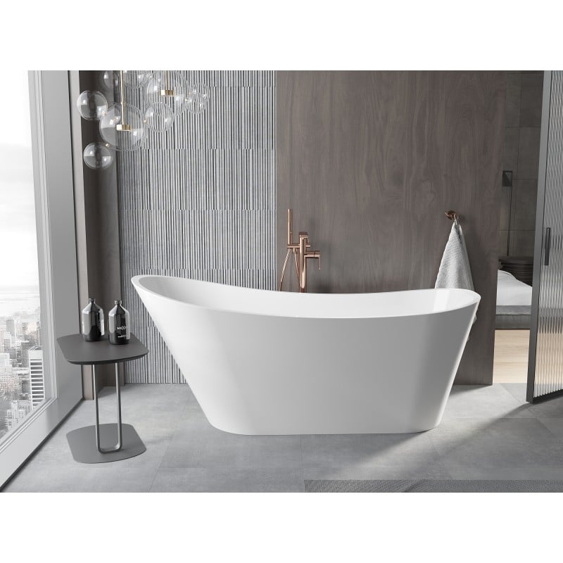 Mexen Alta Freestanding Bath 170 x 75 cm, White, Overflow Rose Gold - 52141707500-60