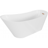 Mexen Alta freistehende Badewanne 170 x 75 cm, weiß, Überlauf gebürstetes Kupfer - 52141707500-65